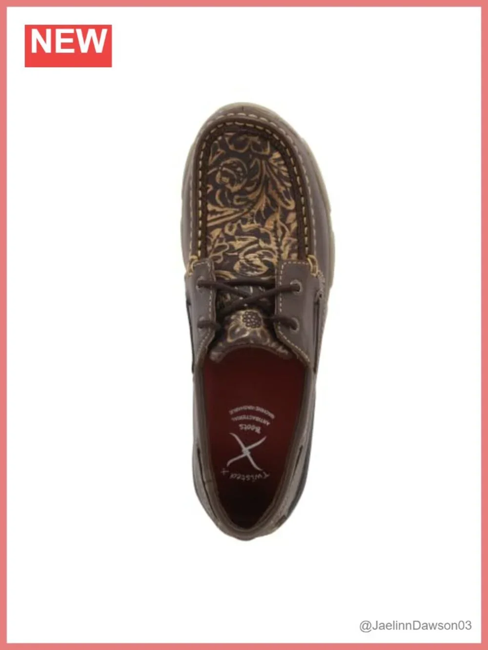 Twisted X Women's Leather Boat Shoe Driving Moc Lace-Up Comfort
